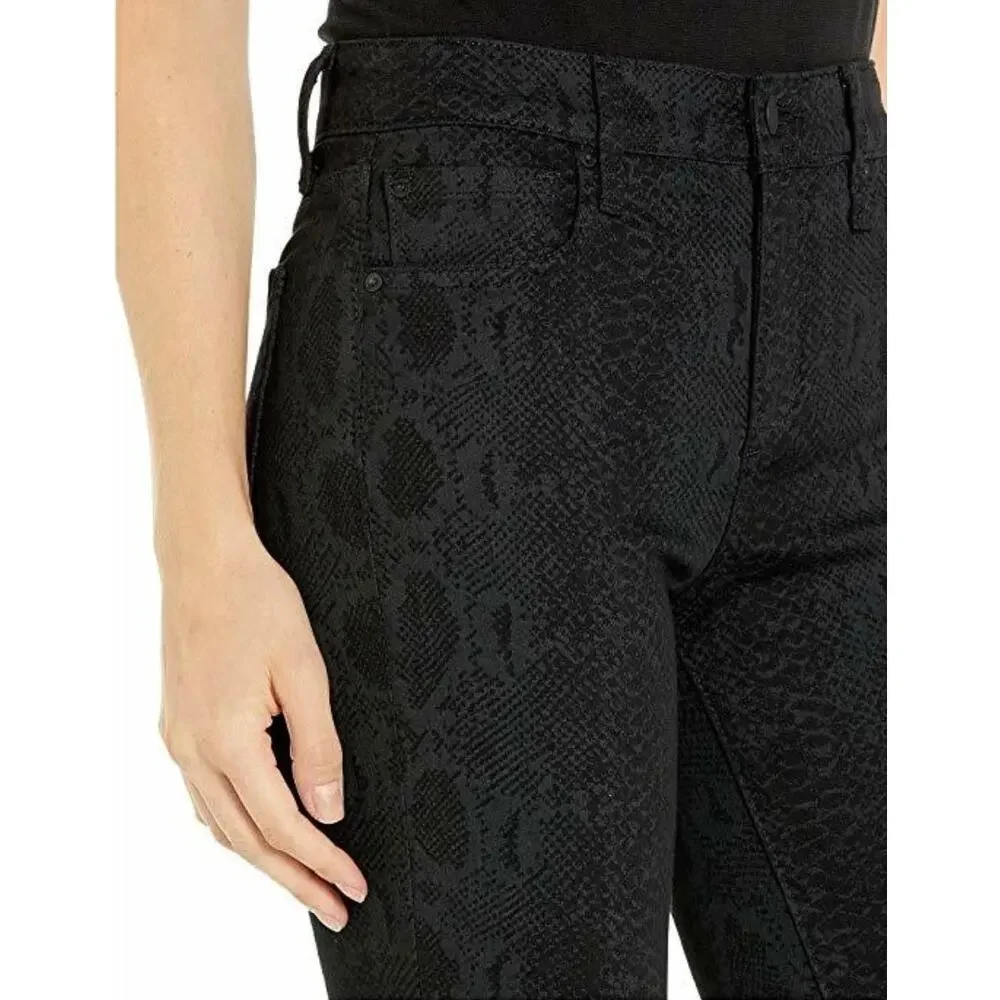 Joe's Jeans Black Snakeskin Print Icon Skinny Ankle Jeans - Size 30